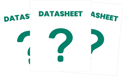 Three cards, each contains the word datasheet and a question mark below